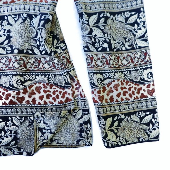 SiLK Vintage 80s Blazer Jacket Mixed Animal Floral Side Vents Modesty Panel 12 - Picture 4 of 8